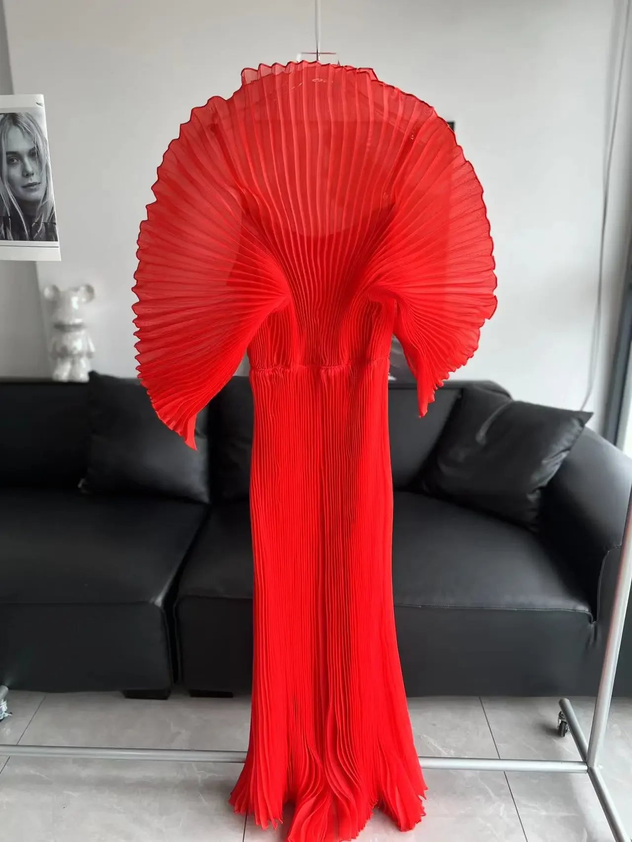 Fold Miyake Folds 2024 Fall New Women's Hand-pleated Loose Dress Plus-size Women's Evening Dress