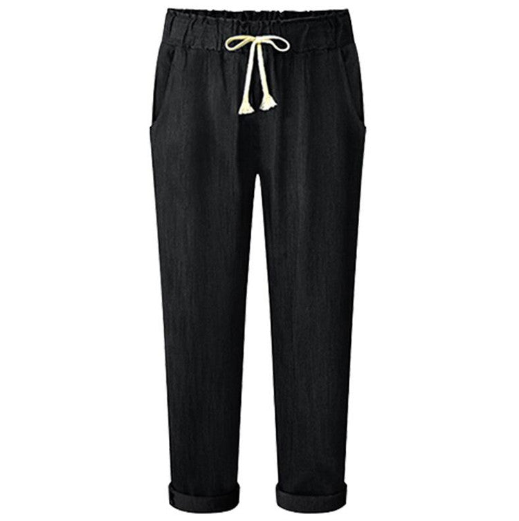 Plus size Jeans 2024 Casual Loose Elastic Waist Loose denim Trousers Women Autumn Solid Color Cotton baggy jeans women 6XL