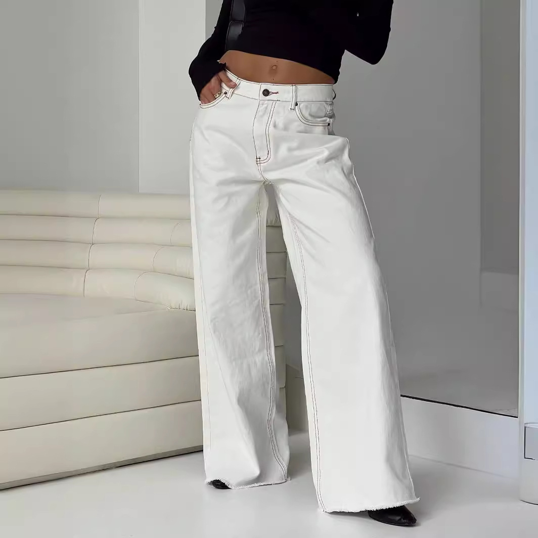 European and American casual loose denim pants for women