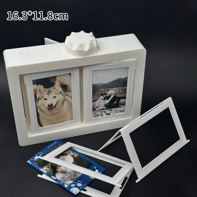 Rotatable Photo Frame Kpop Photocard Holder Idol Picture Frame Display Stand Desk Accessorie Room Desktop Decor Marco De Fotos