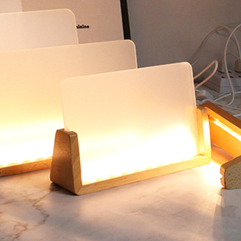 Creative LED lights Solid Wooden Photo Frame Innovative Acrylic U Shaped Photo Frame Home Desk Decoration
