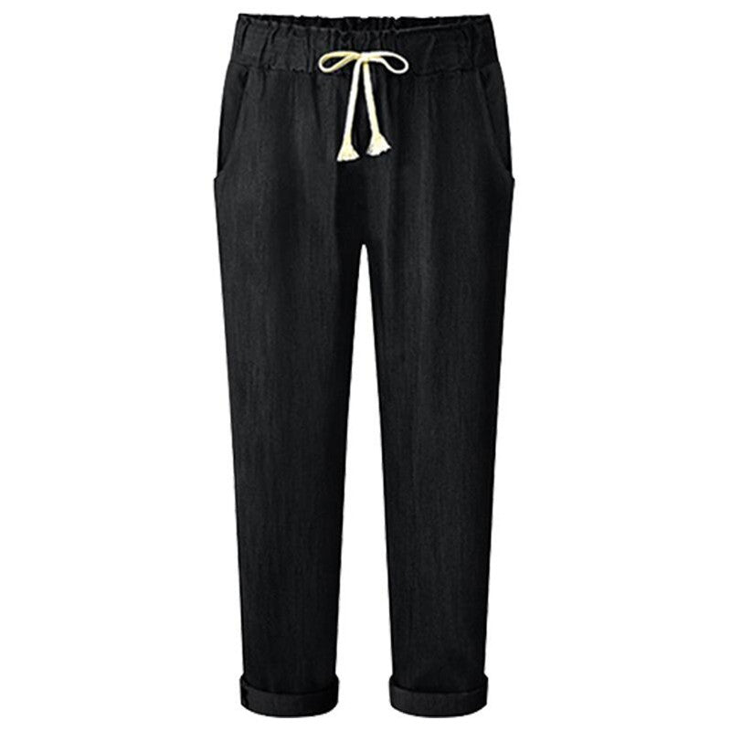Plus size Jeans 2024 Casual Loose Elastic Waist Loose denim Trousers Women Autumn Solid Color Cotton baggy jeans women 6XL
