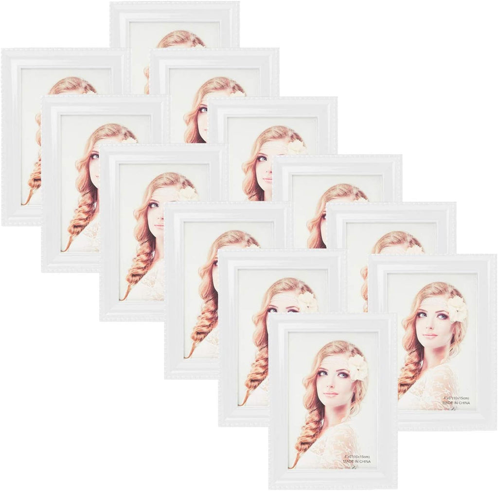 4x6 Picture Frames Set 12 Pack White Black Multi Photo Kit Gallery Wall Décor Tabletop Display Frame Hanging Mount For Desk