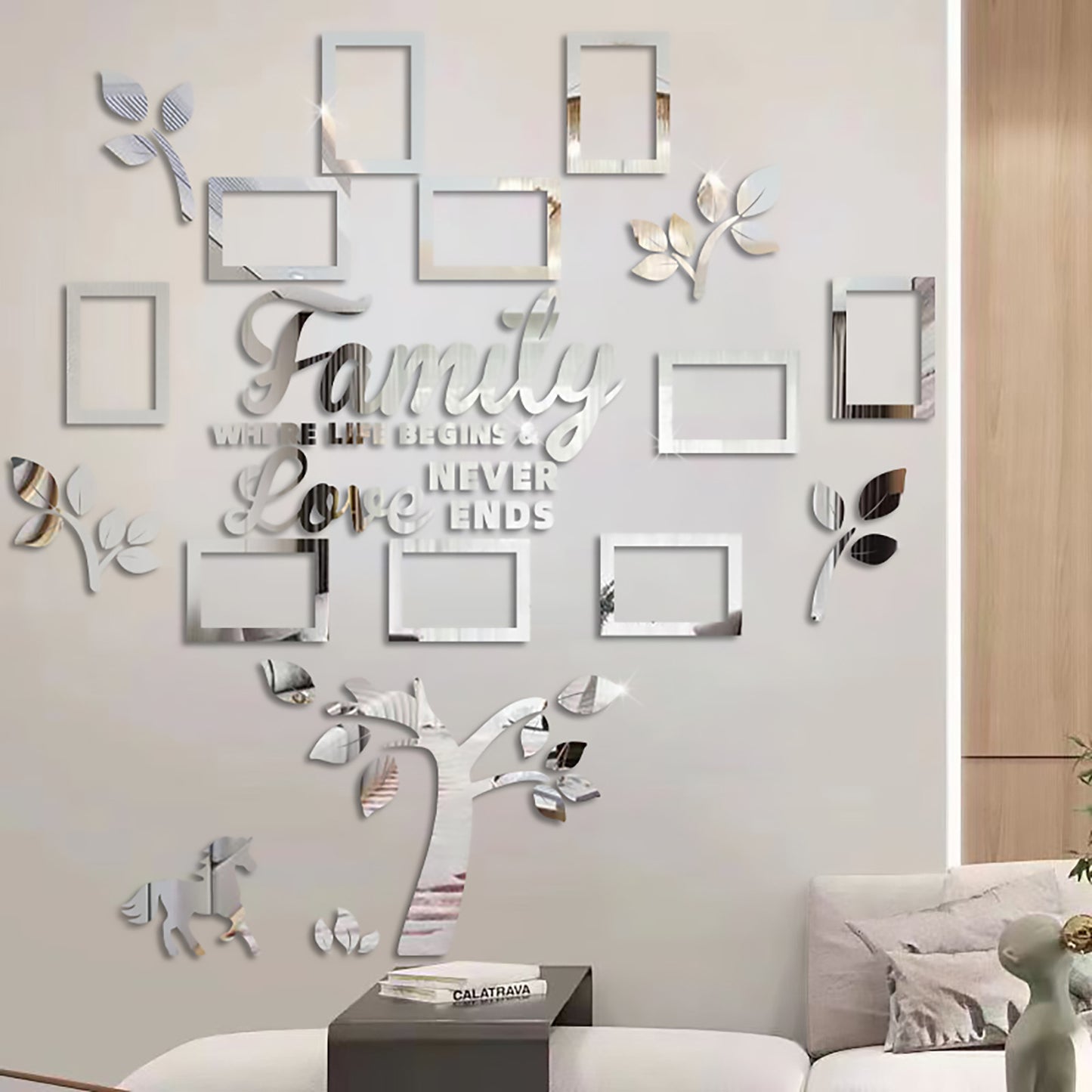 3D Acrylic Photo Frame Wall Decorations with Poster Templates Collage Gallery Family Wedding Back to School Anniversary