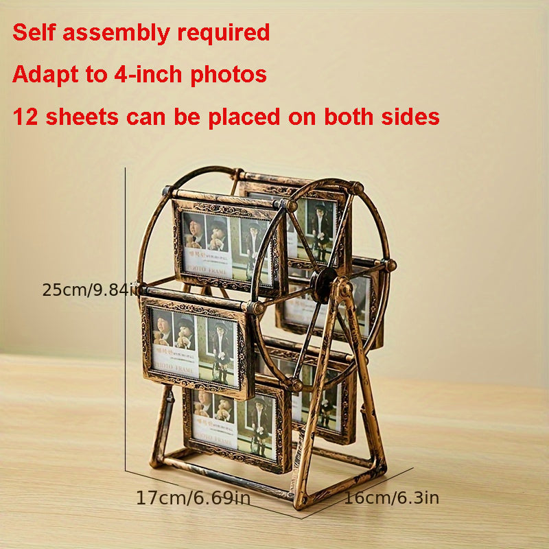 4/5 Inch Photo Frame Wedding Picture Frame Vintage Decoration Home Ornaments Living Room Desk Office Windmill Carousel Frames