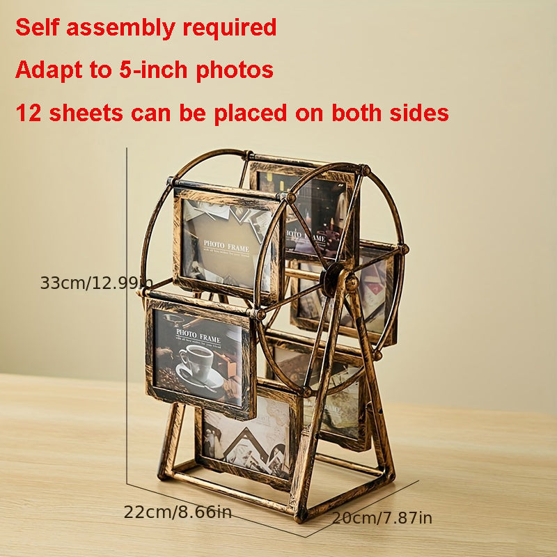 4/5 Inch Photo Frame Wedding Picture Frame Vintage Decoration Home Ornaments Living Room Desk Office Windmill Carousel Frames